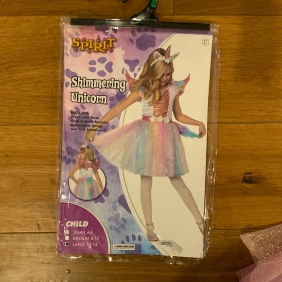 Spirit Halloween Unicorn Costume with Headband w/ Flowers - Picture 7 of 9